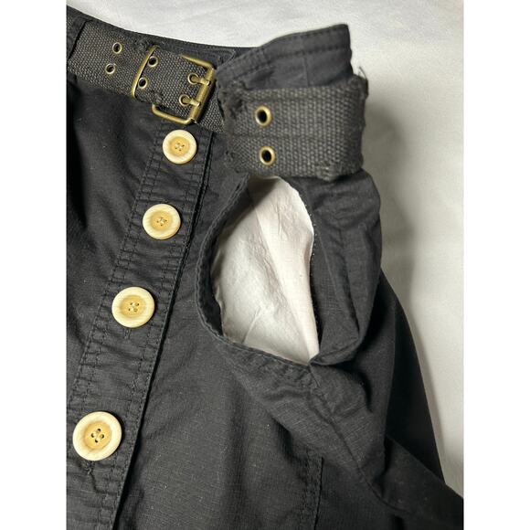 Live a Little Black caught in button down midi belt skirts emo goth grunge Sz 10 - Picture 6 of 10